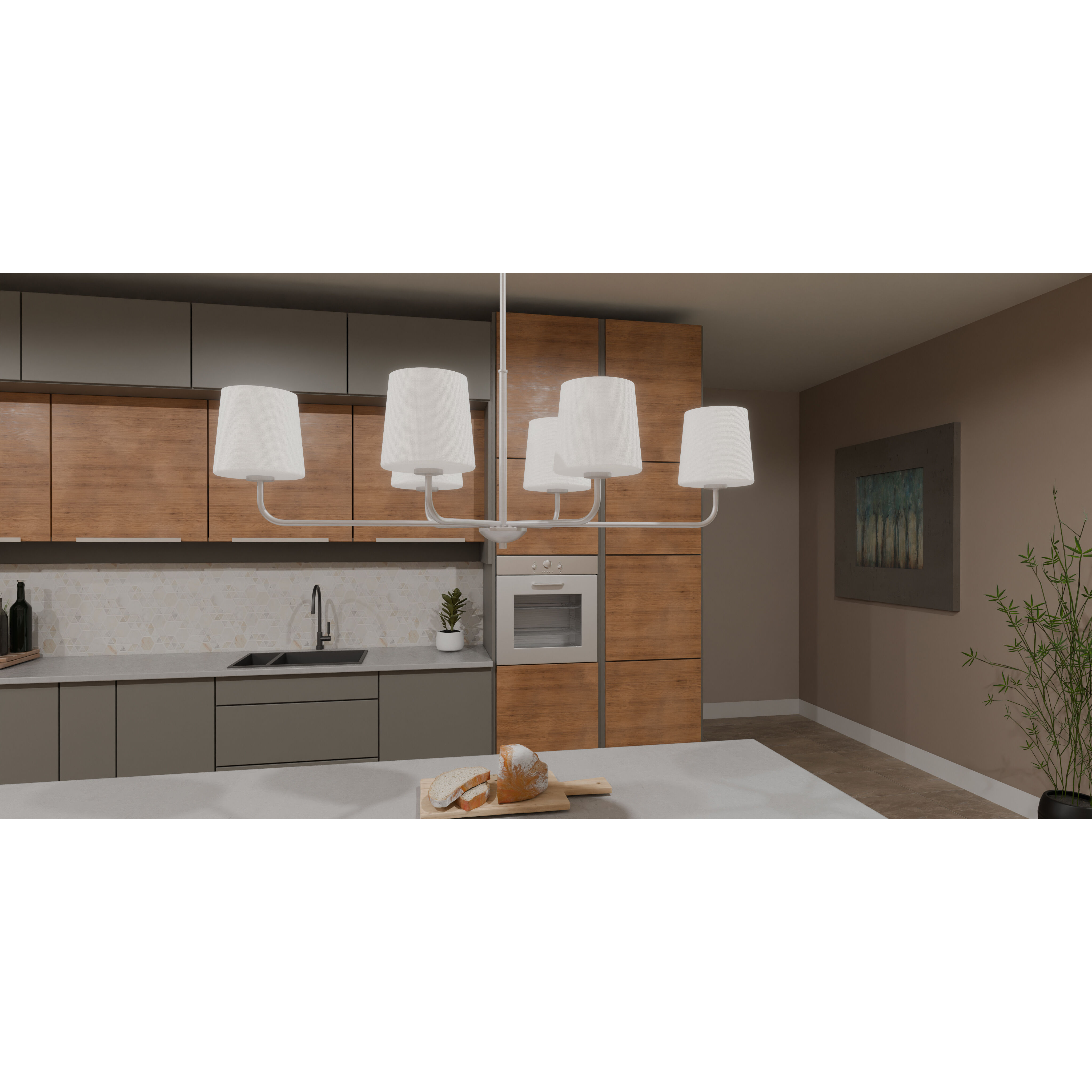 Gallagher 6 Light 42 inch Brushed Nickel Island Light Ceiling Light