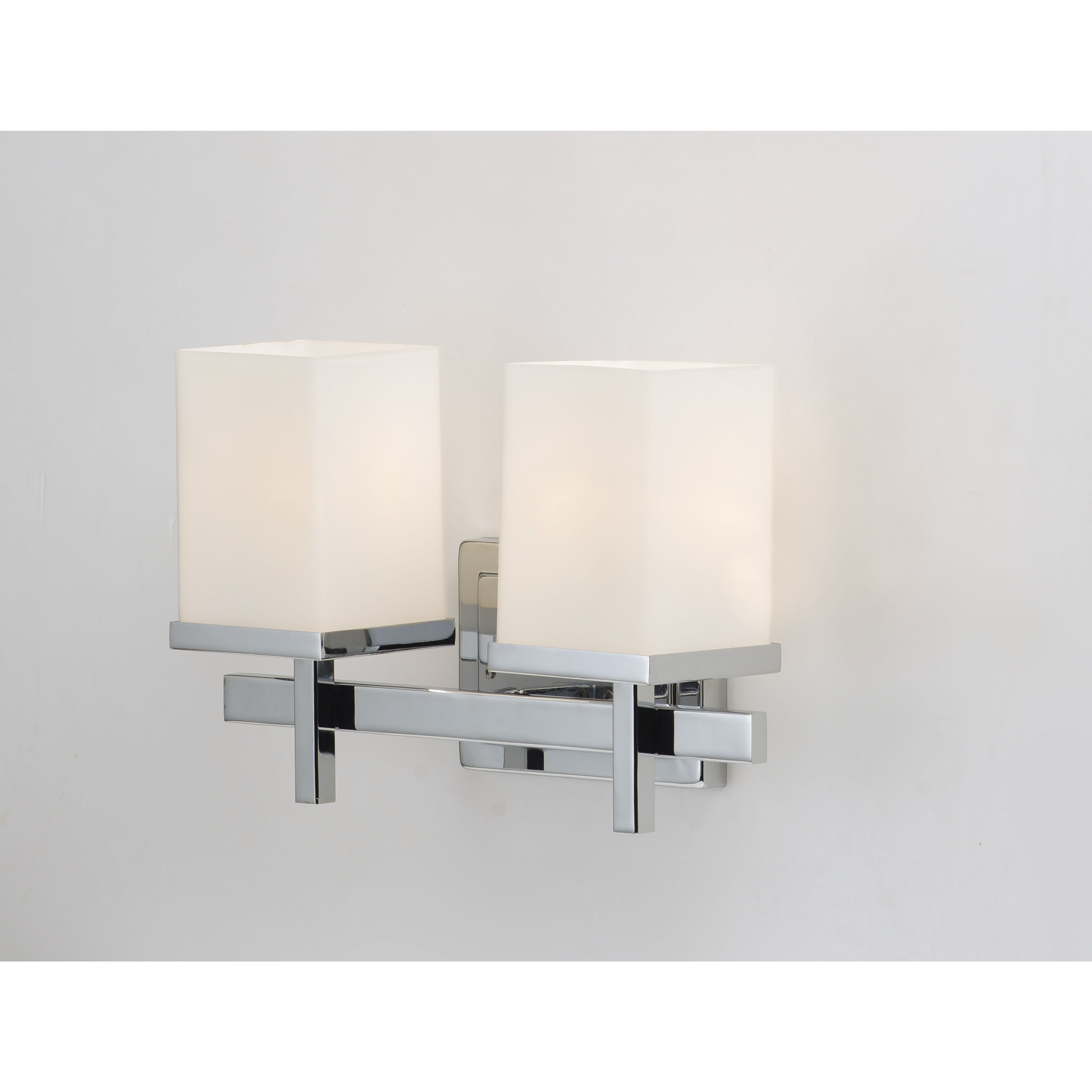 Tetra 2 Light 14 inch Polished Chrome Bath Vanity Wall Light in Satin White