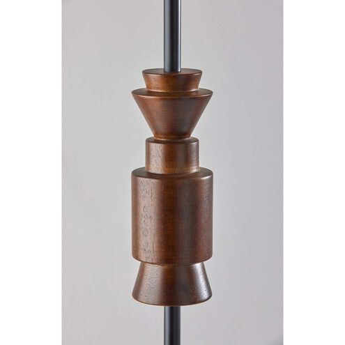 Elton 68 inch 100 watt Black and Walnut Rubber Wood Floor Lamp Portable Light