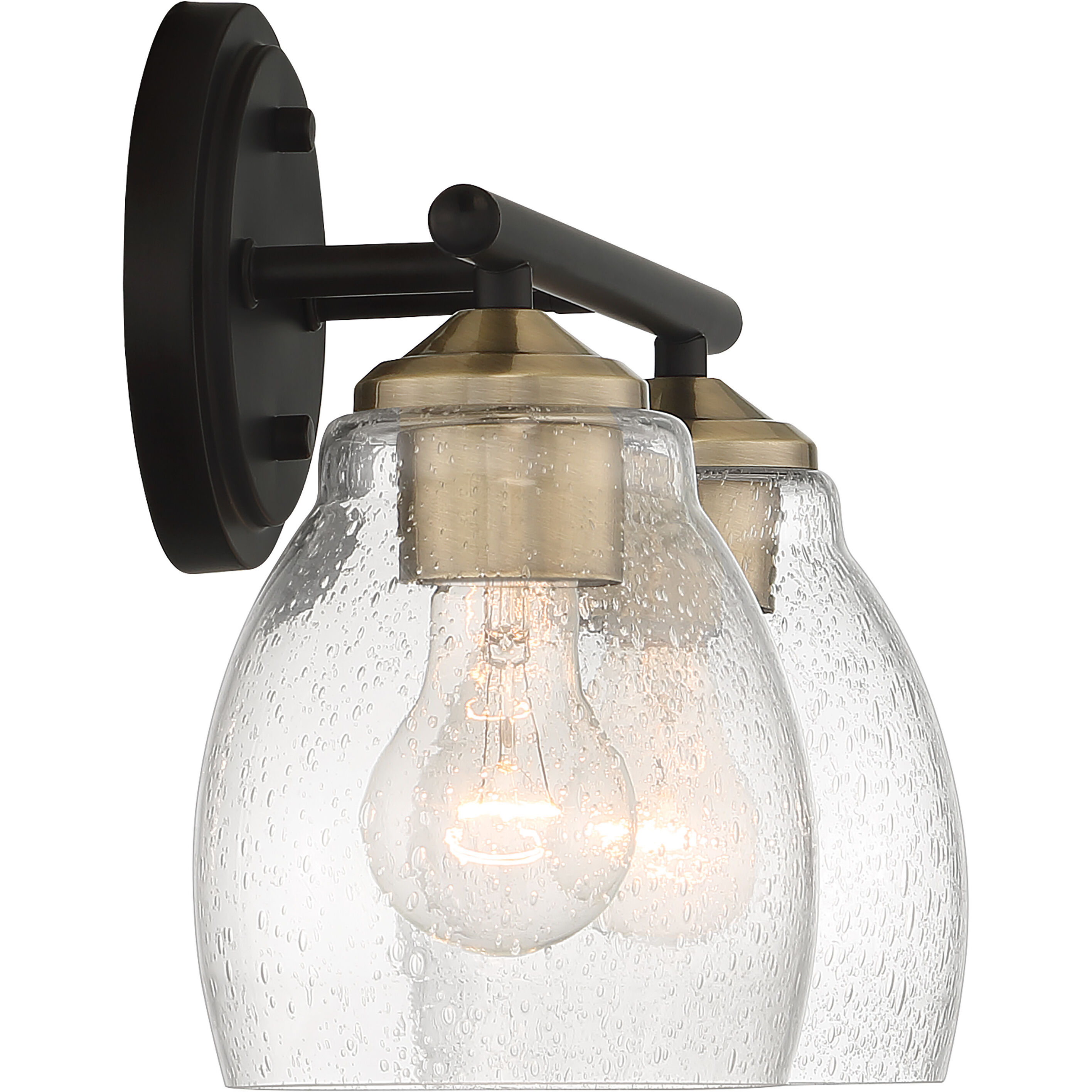 Winsley 2 Light 14 inch Coal And Stained Brass Bath Light Wall Light