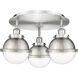 Ballston Urban 3 Light 18.25 inch Satin Nickel Flush Mount Ceiling Light in Brushed Satin Nickel and Clear