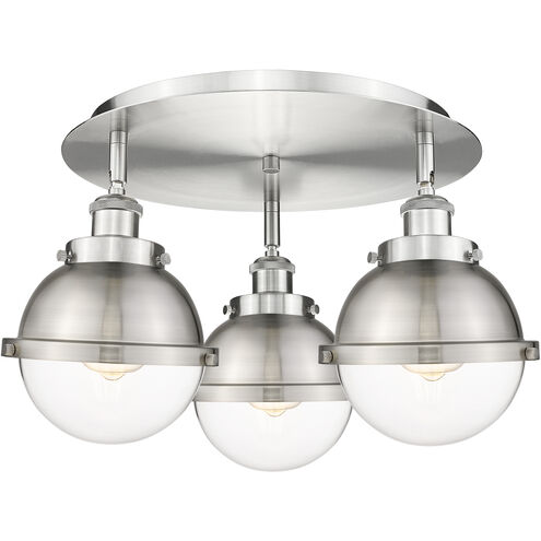 Ballston Urban 3 Light 18.25 inch Satin Nickel Flush Mount Ceiling Light in Brushed Satin Nickel and Clear