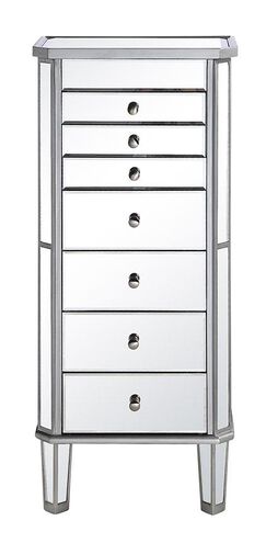 Contempo 41 inch Silver with Clear Mirror Jewelry Armoire