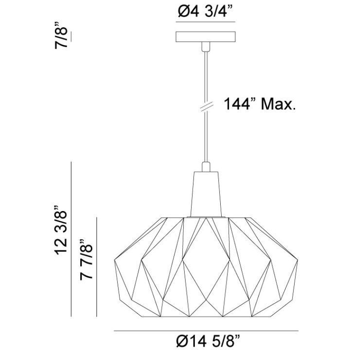 The Origami 1 Light 15 inch White Pendant Ceiling Light