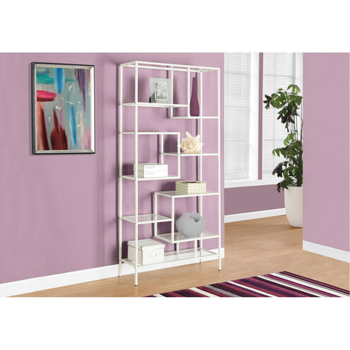 Shaler White and Clear Bookcase
