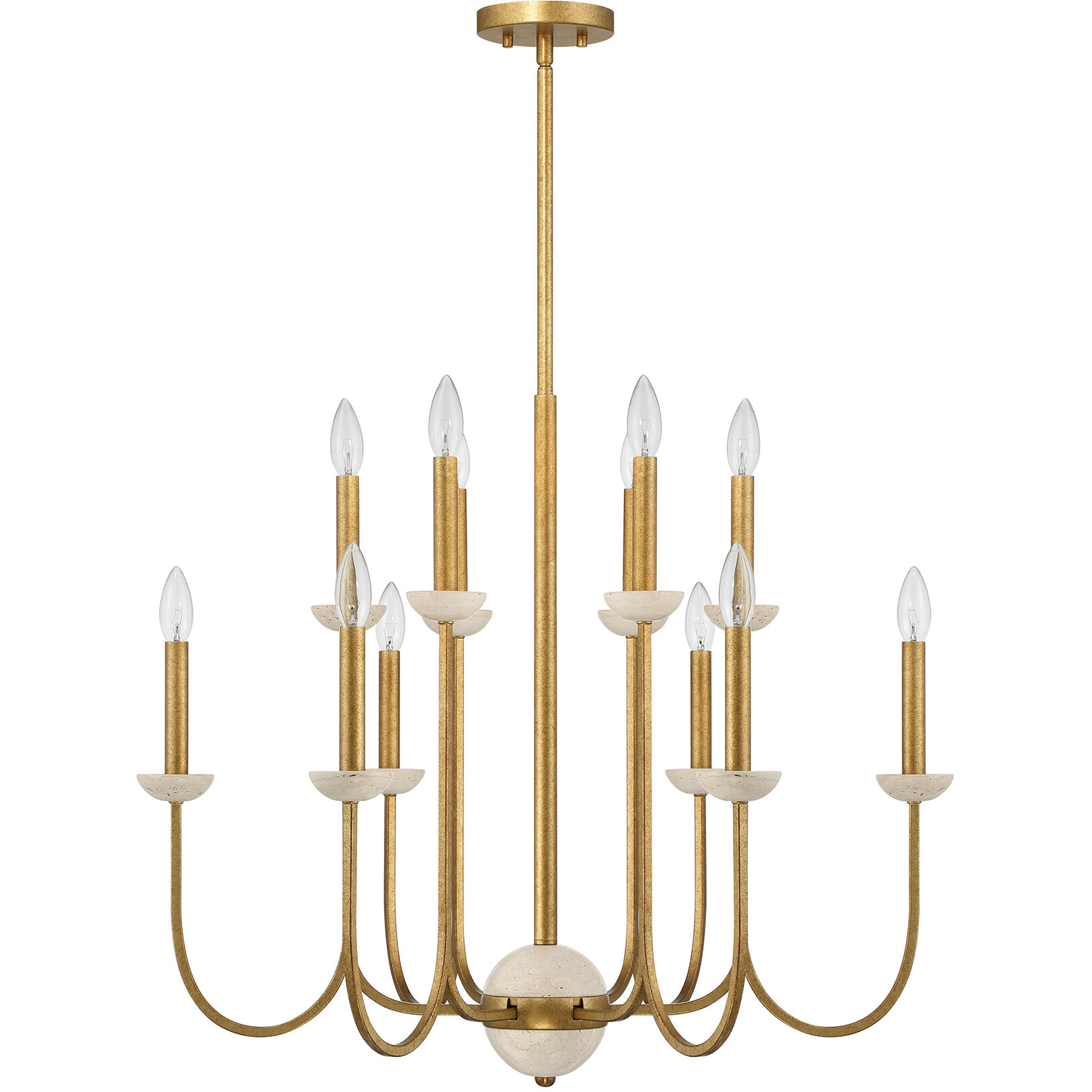 Oakhurst 12 Light 30 inch Antique Gold Chandelier Ceiling Light