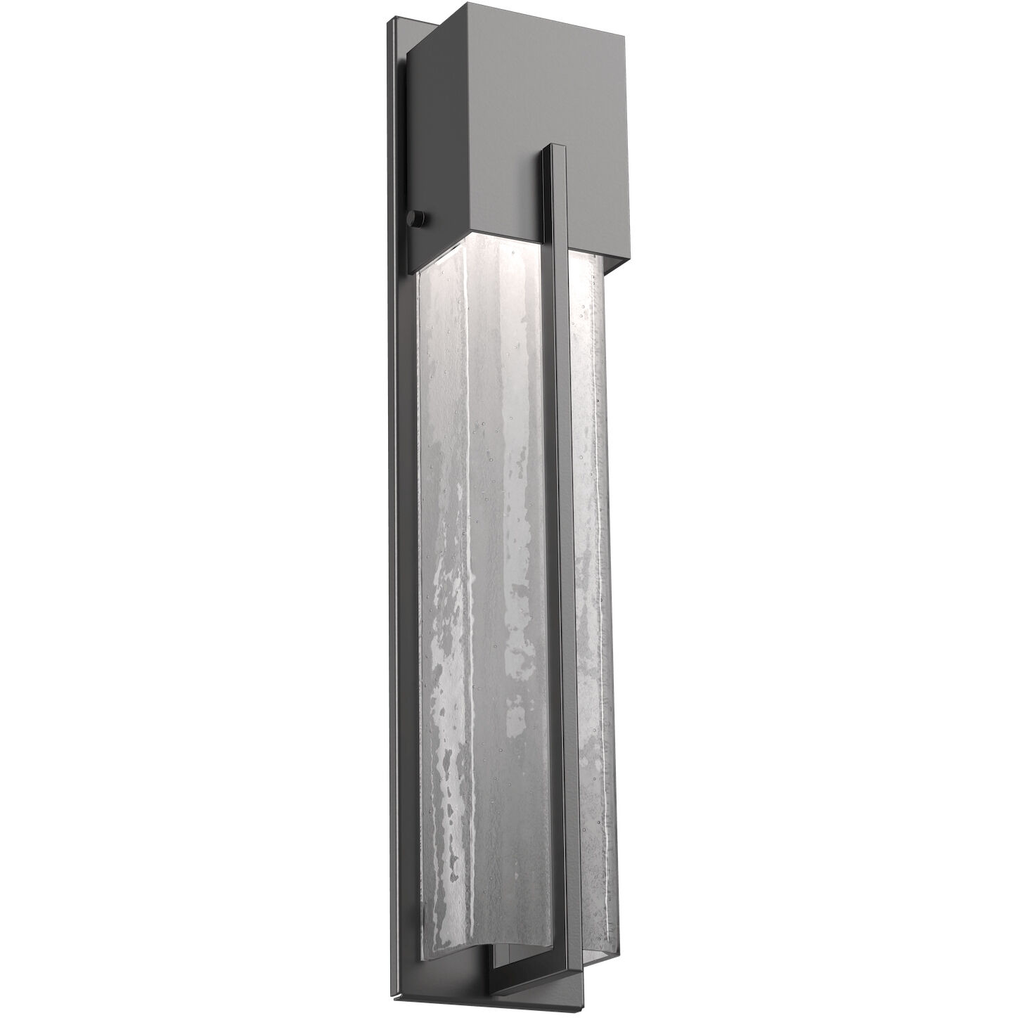 Outdoor Square Motif 1 Light 23 inch Textured Black Outdoor Sconce in Smoke Granite, GU10 Halogen, Tall Square