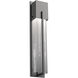 Outdoor Square Motif 1 Light 23 inch Textured Black Outdoor Sconce in GU10 Halogen, Frosted Granite, Tall Square