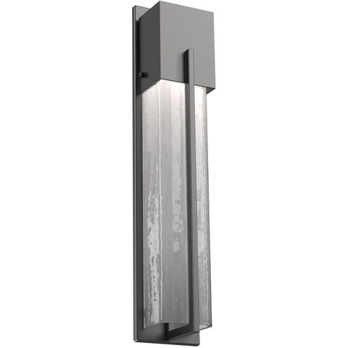 Outdoor Square Motif 1 Light 23 inch Textured Black Outdoor Sconce in GU10 Halogen, Frosted Granite, Tall Square