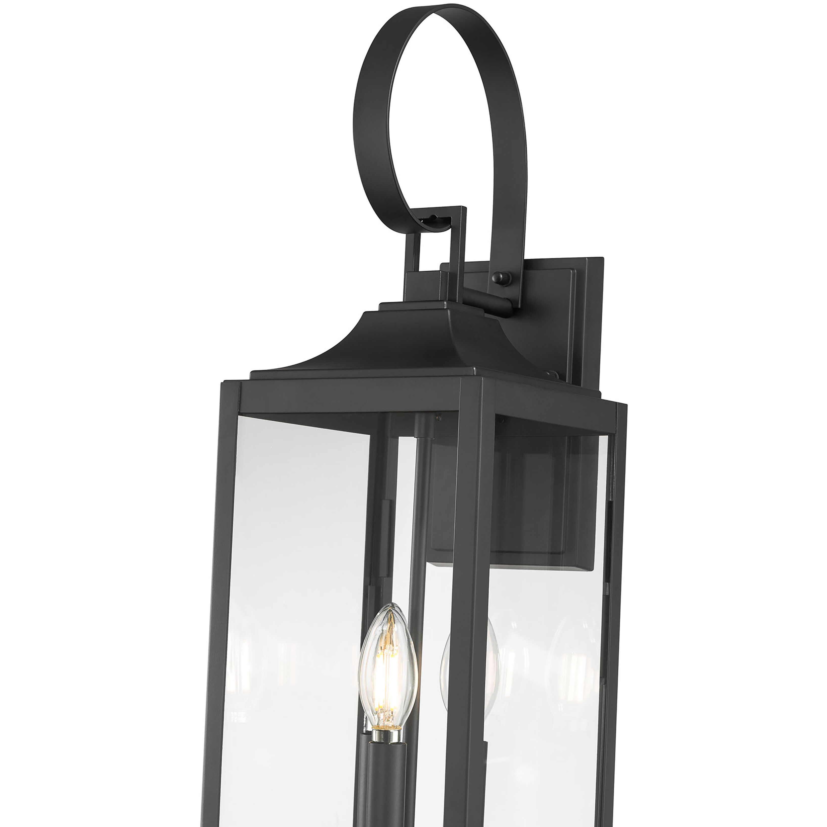 Halston 3 Light 23.25 inch Powder Coated Black Outdoor Wall Sconce