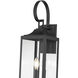 Halston 3 Light 23.25 inch Powder Coated Black Outdoor Wall Sconce