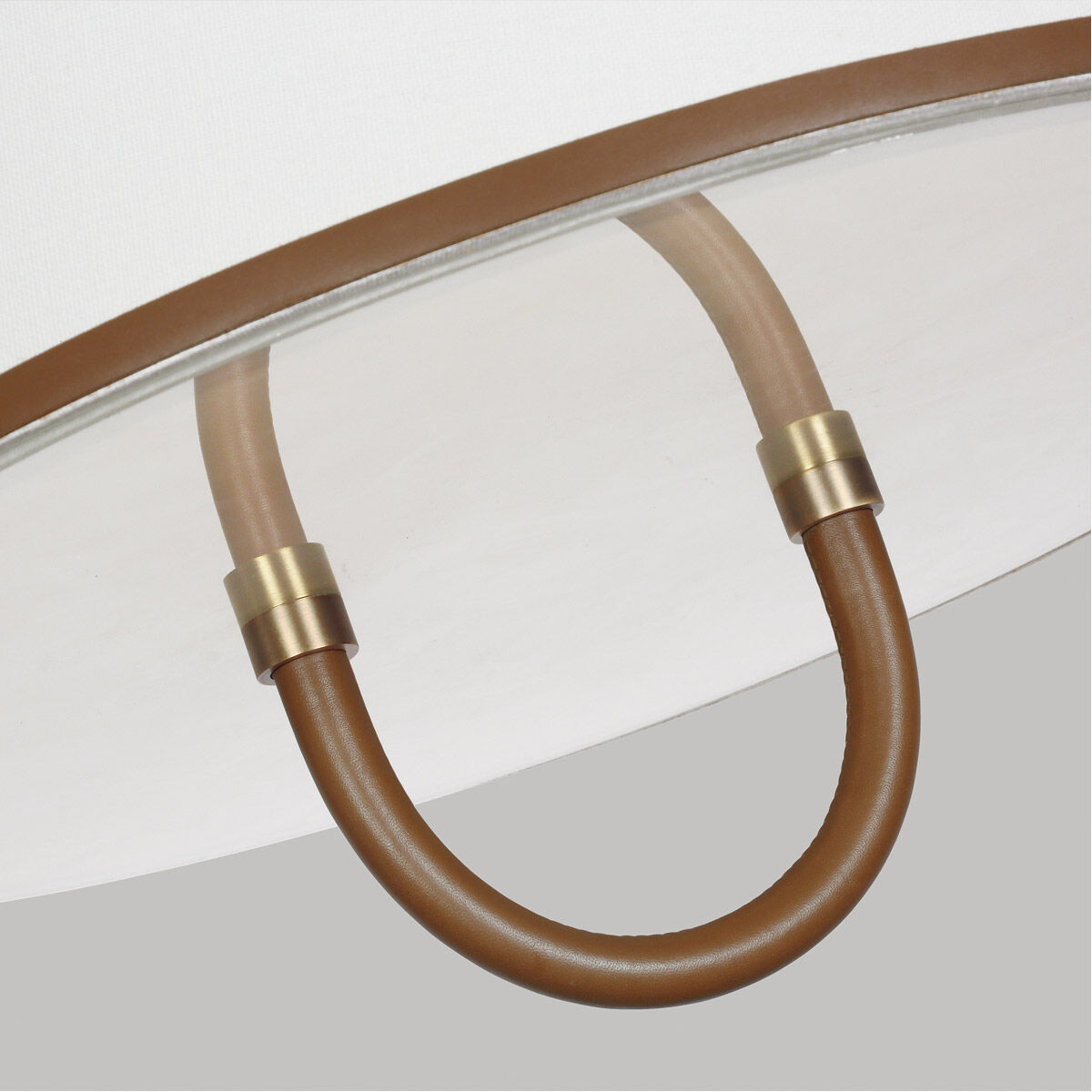 Katie 2 Light 16 inch Time Worn Brass / Saddle Leather Flush Mount Ceiling Light