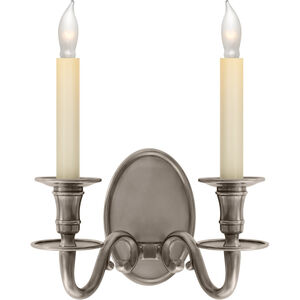 Chapman & Myers Grosvenor House 2 Light 10.5 inch Antique Nickel Double Sconce Wall Light