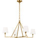 C&M by Chapman & Myers Perth 4 Light 40 inch Burnished Brass Chandelier Ceiling Light