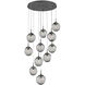 Aster LED LED Graphite Chandelier Ceiling Light, Round Multi-Port