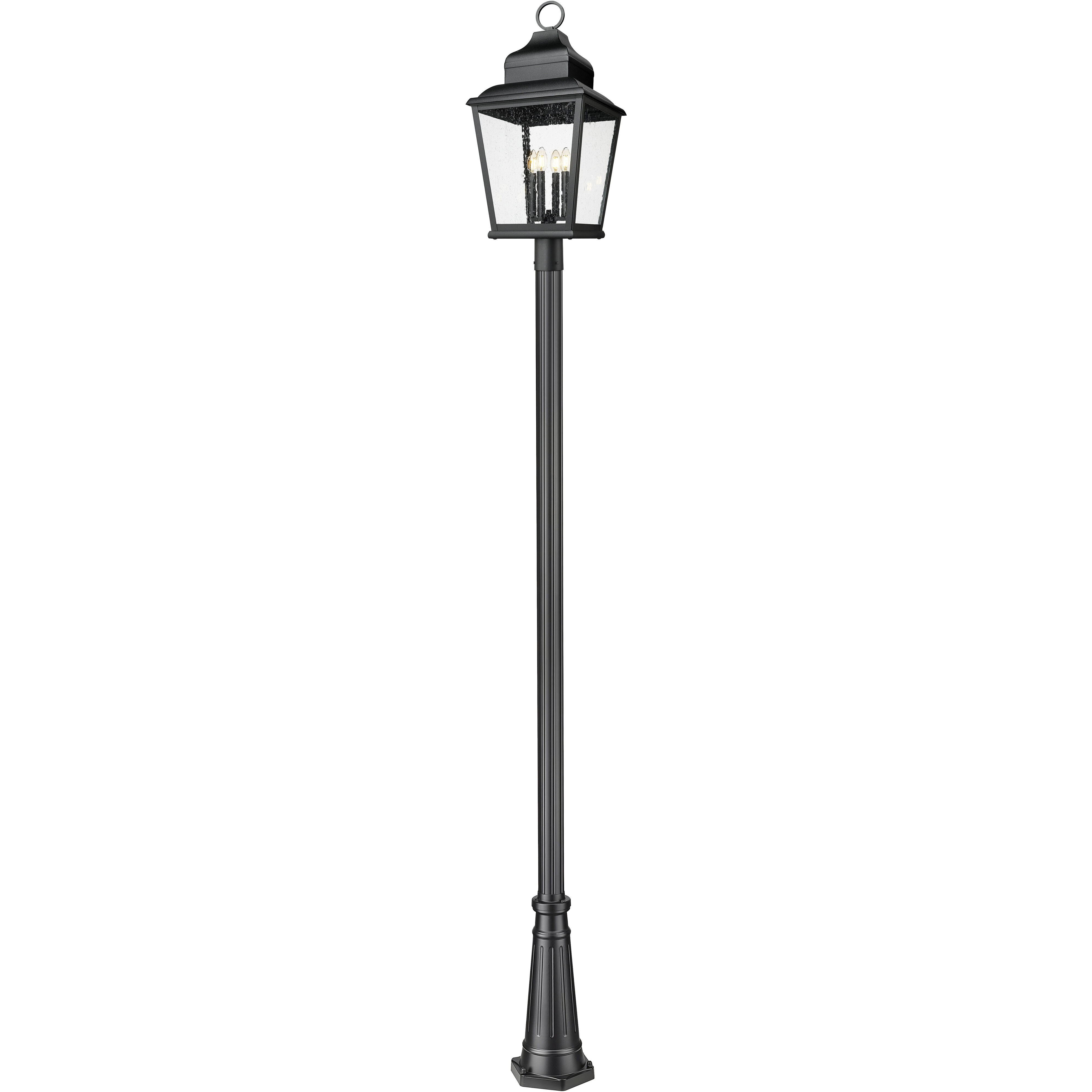 Raphael 4 Light 127 inch Sand Black Outdoor Post Mounted Fixture in Soft Sand Black