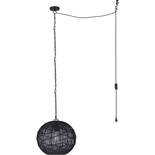 Valence 1 Light 15 inch Black Pendant Ceiling Light