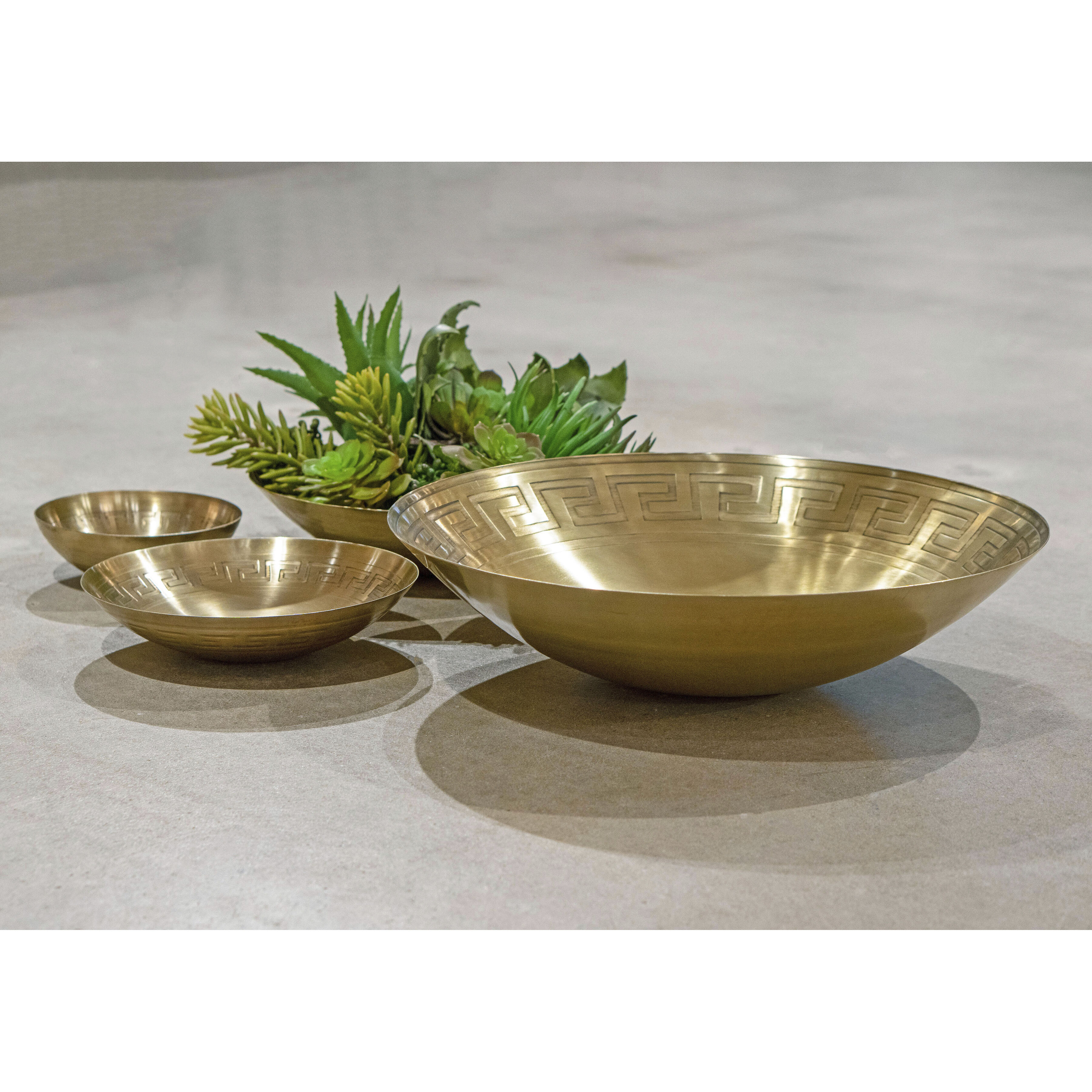 Greek Key 13 X 3.25 inch Bowl, Set of 3