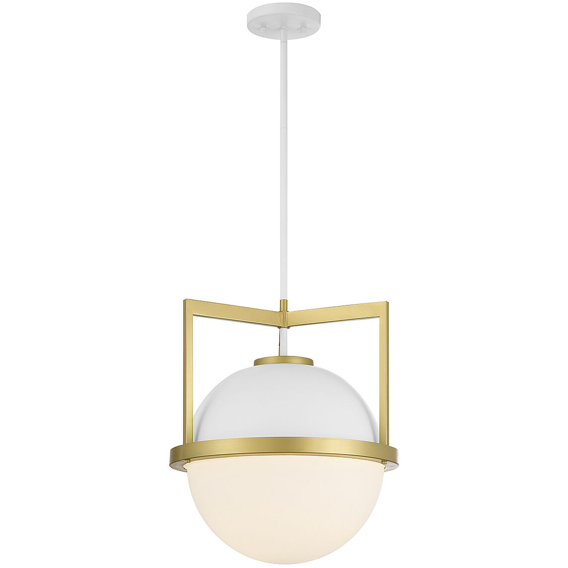 Carlysle 1 Light 15 inch White with Warm Brass Accents Pendant Ceiling Light in White/Warm Brass