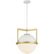 Carlysle 1 Light 15 inch White with Warm Brass Pendant Ceiling Light in White/Warm Brass