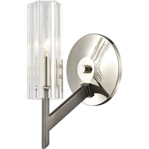 Aspire 1 Light 5 inch Black Nickel with Polished Nickel Sconce Wall Light