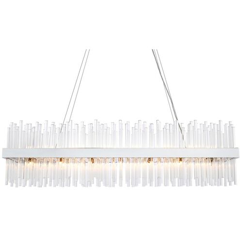 Dallas 28 Light 48 inch Chrome Linear Chandelier Ceiling Light