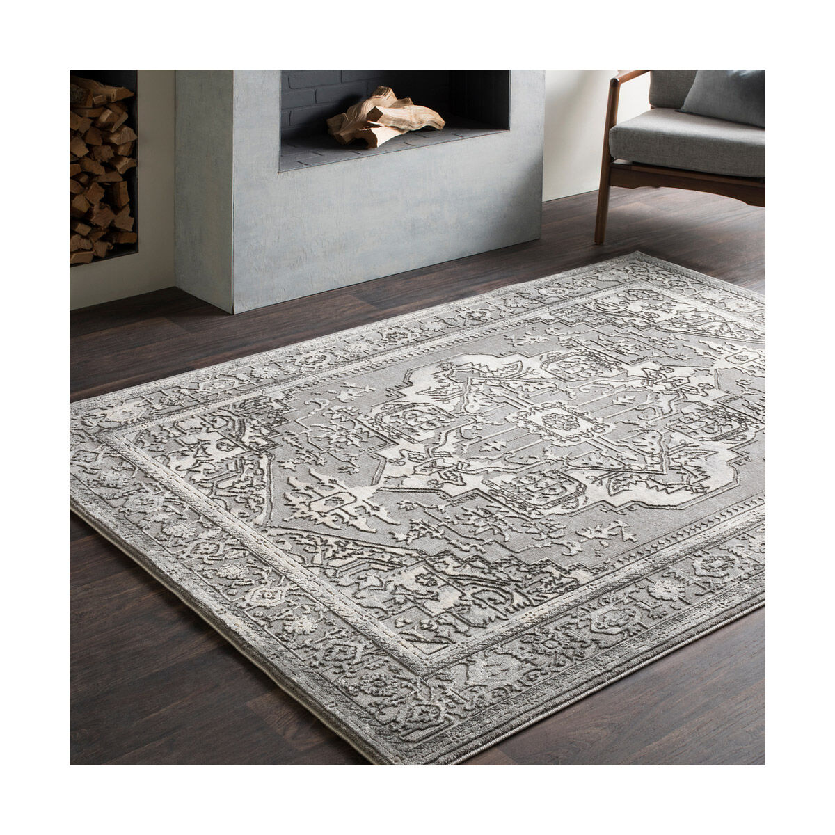 Tibetan 35 X 24 inch Taupe/Medium Gray/Ivory/Charcoal Rugs, Rectangle