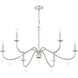 Toussant 6 Light 45 inch Brushed Nickel Chandelier Ceiling Light