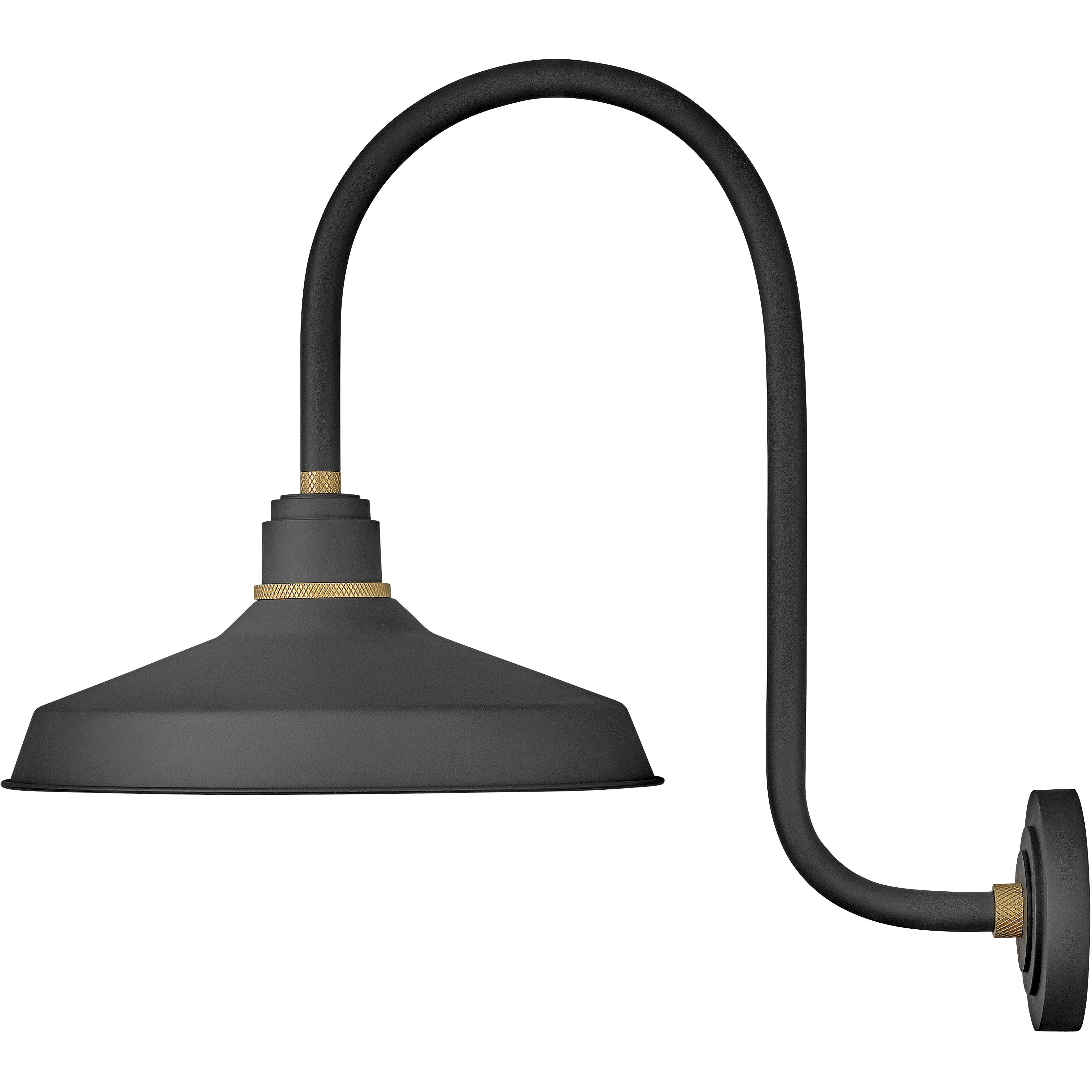 Foundry Classic Outdoor Barn Light in Textured Black, Gooseneck