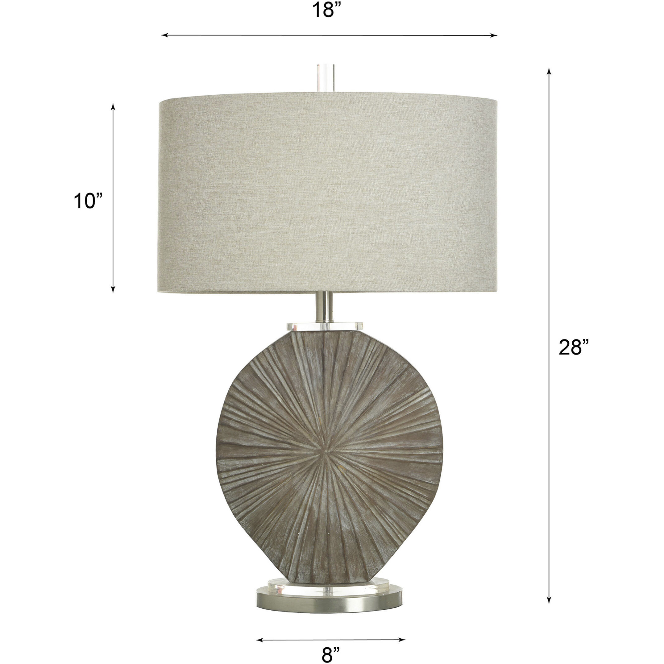 Silver Burst 28 inch 100.00 watt Brushed Grey and Brown Table Lamp Portable Light