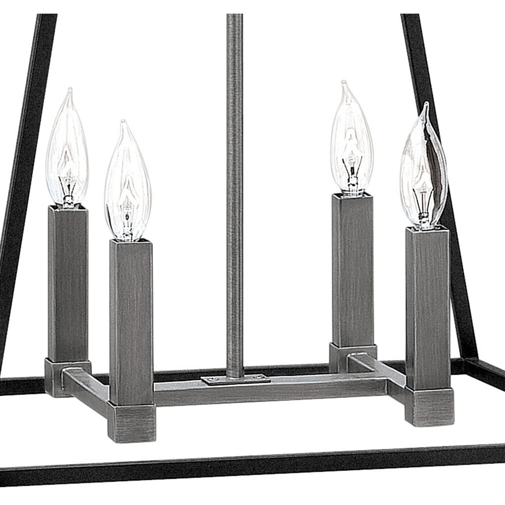 Fulton 4 Light 18 inch Aged Zinc with Antique Nickel Indoor Foyer Pendant Ceiling Light