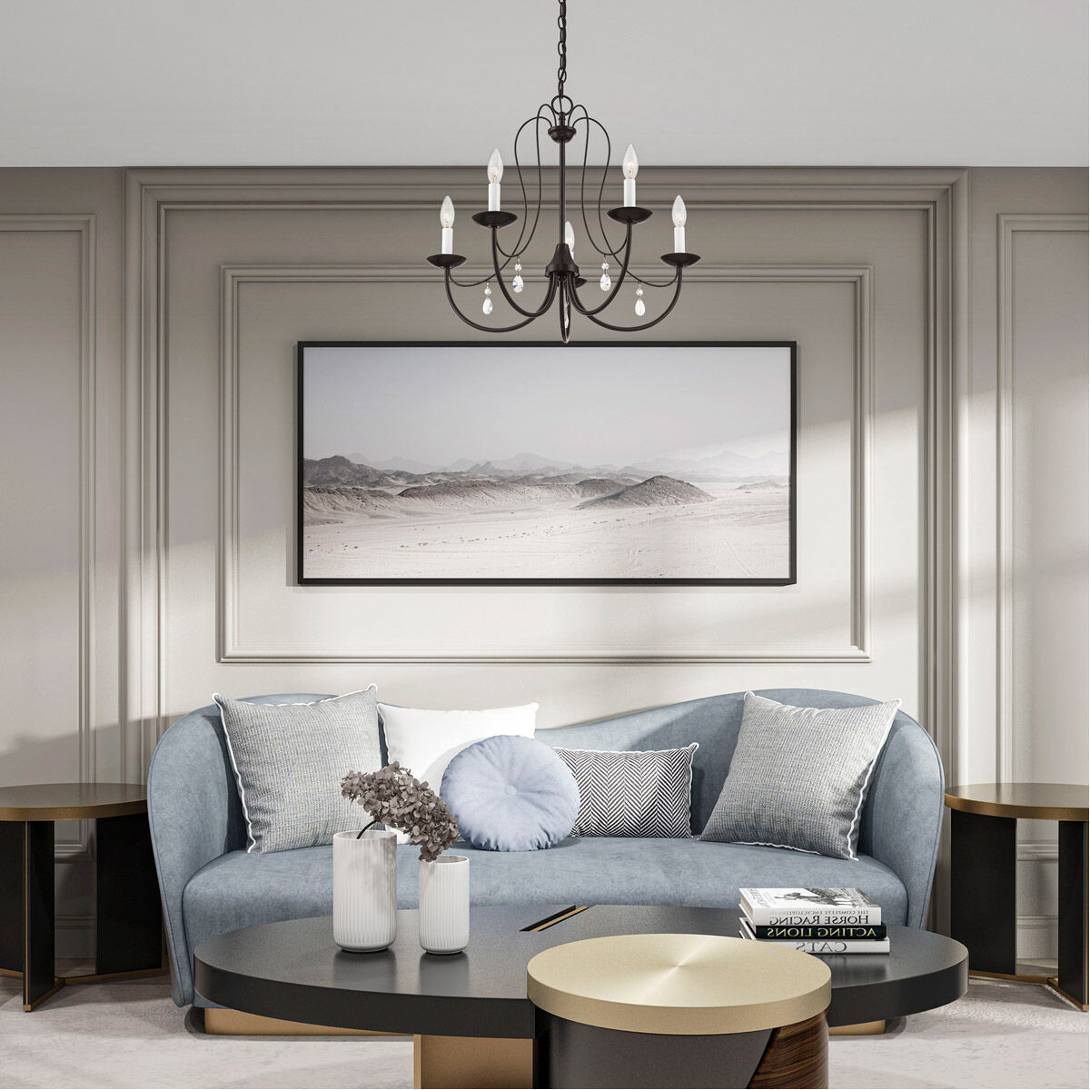 Mirabella 5 Light 24 inch English Bronze Chandelier Ceiling Light