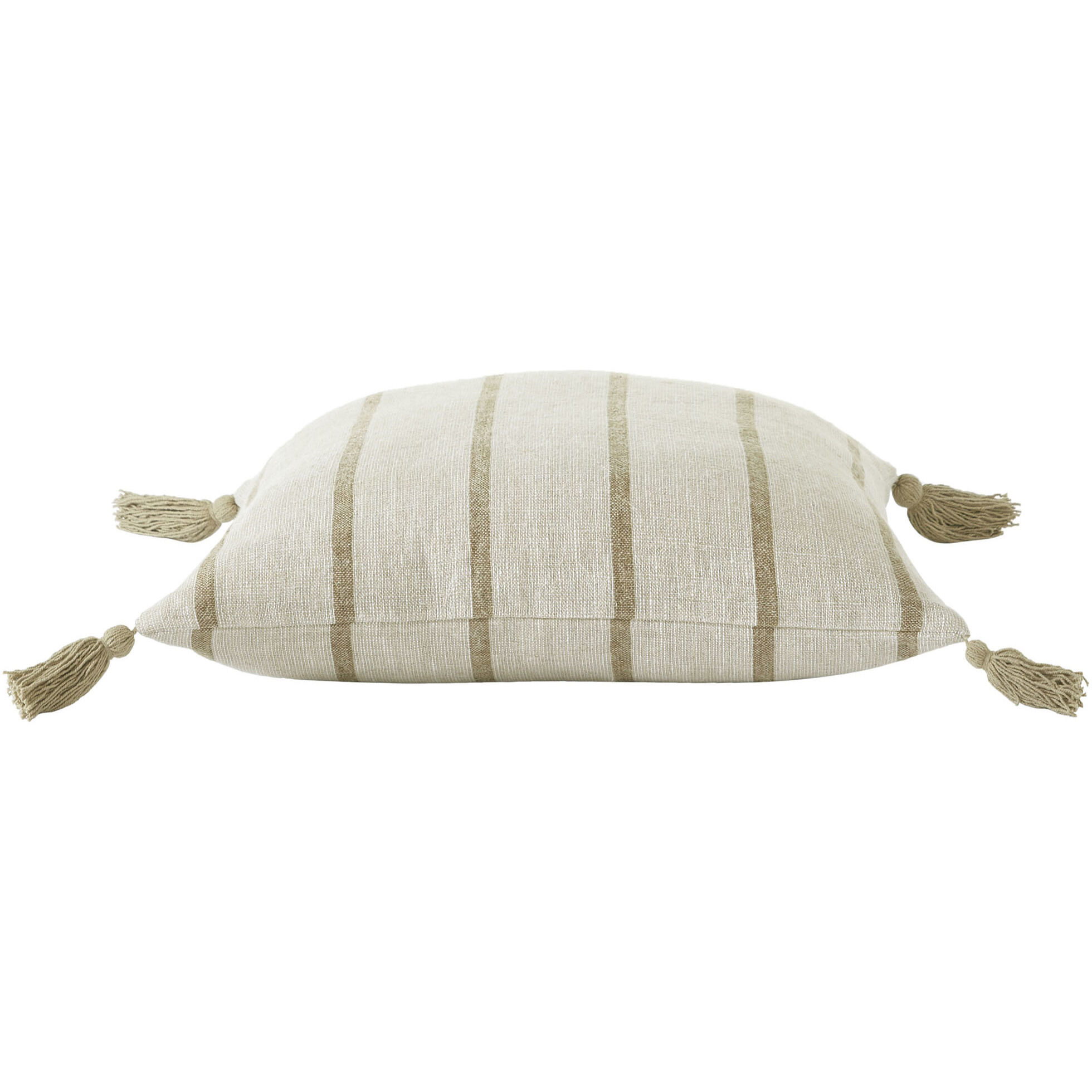 Truden 20 inch Natural Linen and Dark Brown Linen Stripe Indoor Pillow