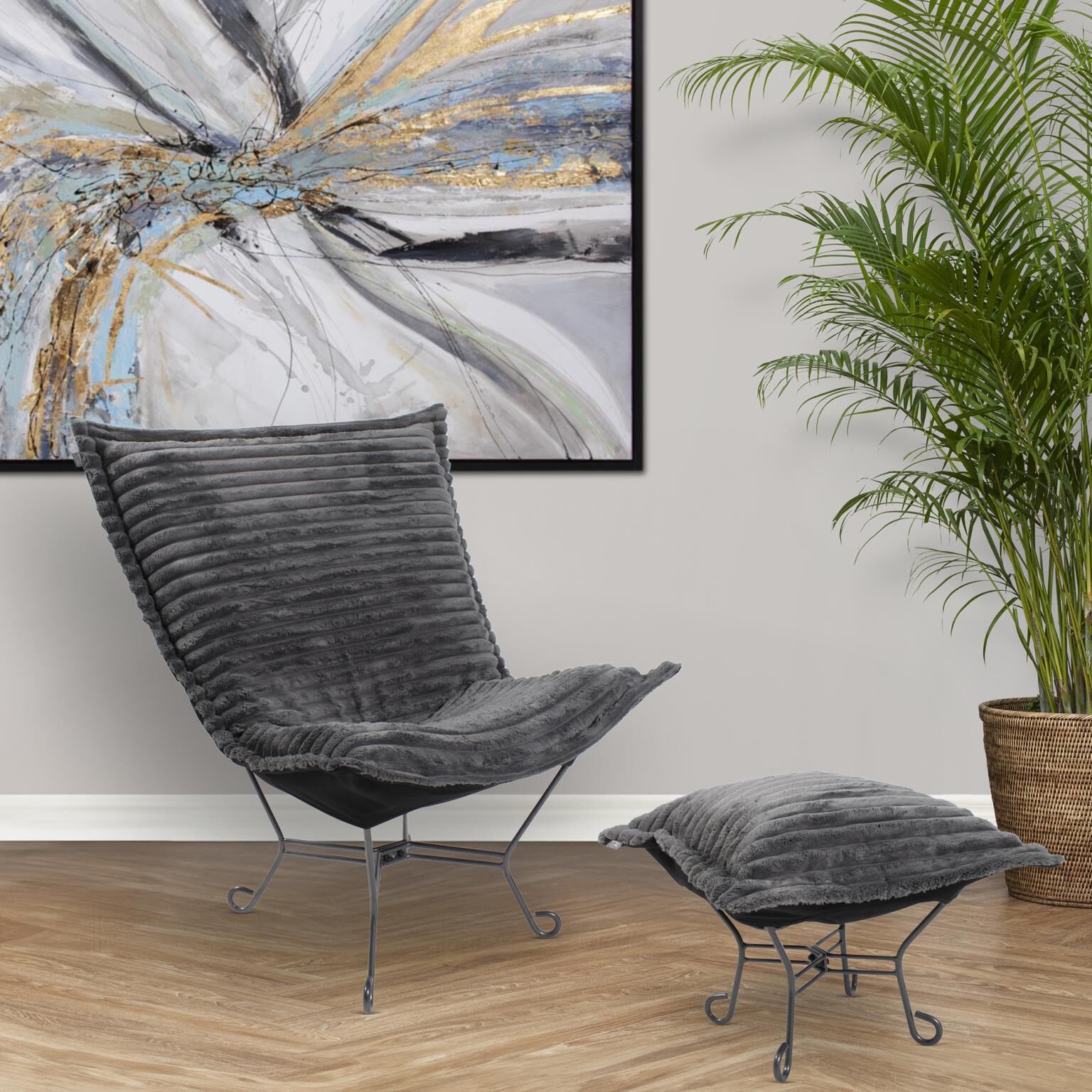 Shar Pei Charcoal Chair Cover & Cushion