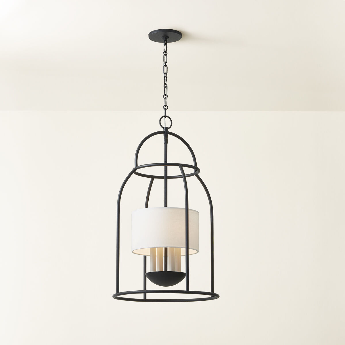 Delia 4 Light 17 inch Aged Iron Hanging Lantern Ceiling Light
