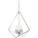 Trapezoid Cage 4 Light 18 inch Polished Nickel Pendant Ceiling Light