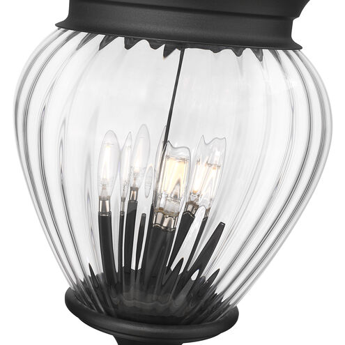 Davina 4 Light 143.25 inch Black Outdoor Post Mounted Fixture in G9