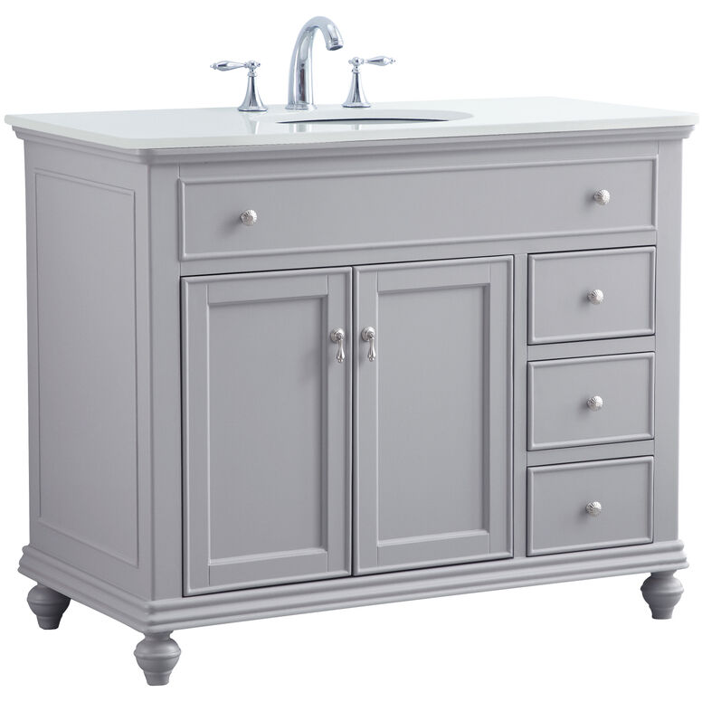 Otto 42 X 21 X 35 inch Grey Vanity Sink Set