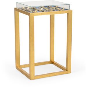 Shayla Copas 25 X 16 inch Clear/Gold/Gold/Blue Side Table