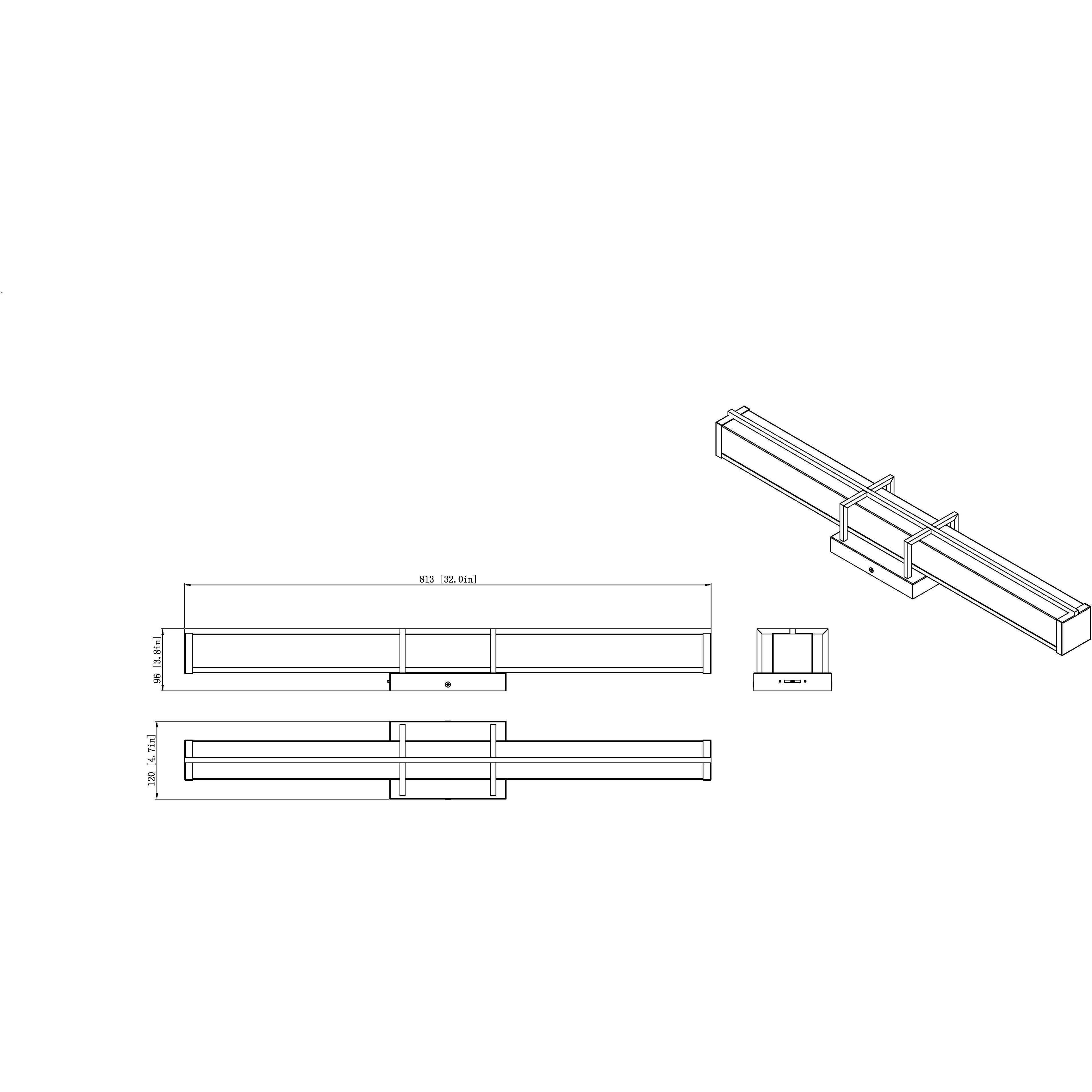 Harrison LED 32 inch Brushed Nickel Vanity Wall Light