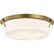 Rowen 4 Light 18.5 inch Natural Brass Flush Mount Ceiling Light