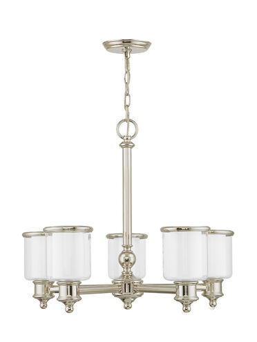 Middlebush 5 Light 25 inch Polished Nickel Chandelier Ceiling Light