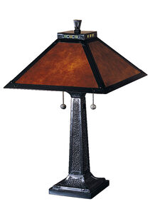 Mica 25 inch 60 watt Mica Bronze Table Lamp Portable Light