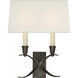 Chapman & Myers Cross Bouillotte 2 Light 11.5 inch Bronze Sconce Wall Light in Linen, Small
