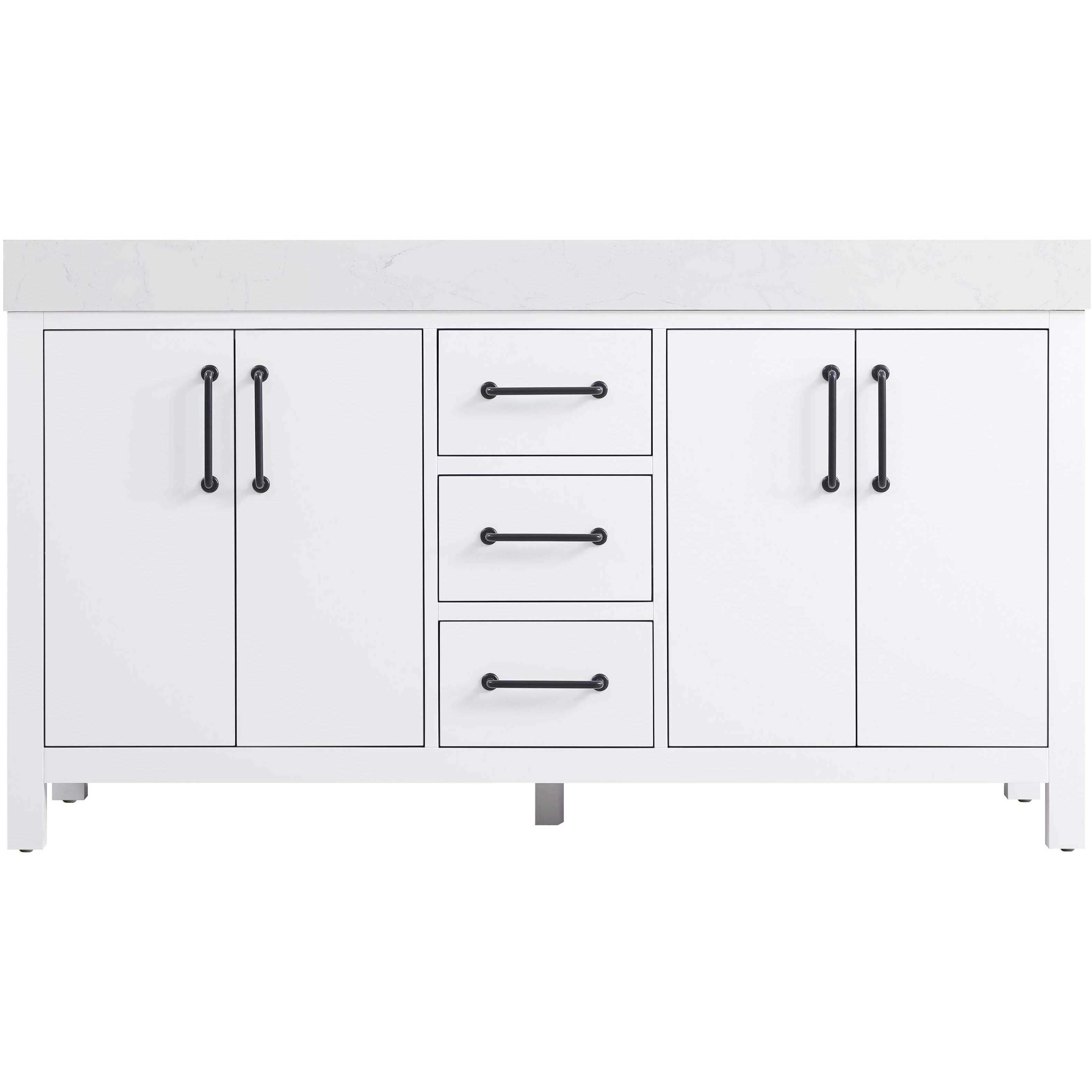 Nathan 60 X 34 inch White Bathroom Vanity Cabinet