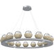 Cabochon LED Classic Silver with Travertine Stone Chandelier Ceiling Light in Clear, 2700K LED