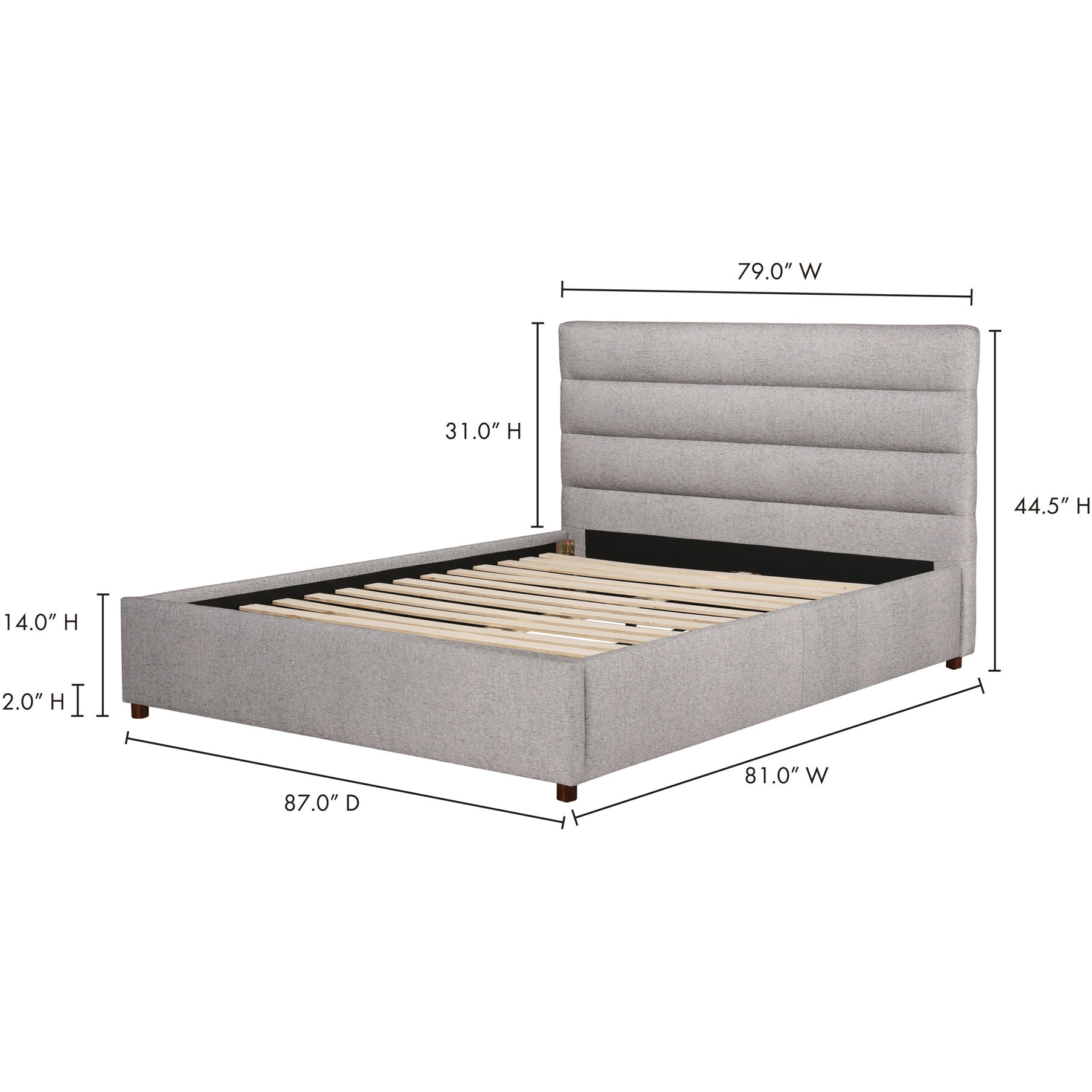 Takio Grey Bed, King