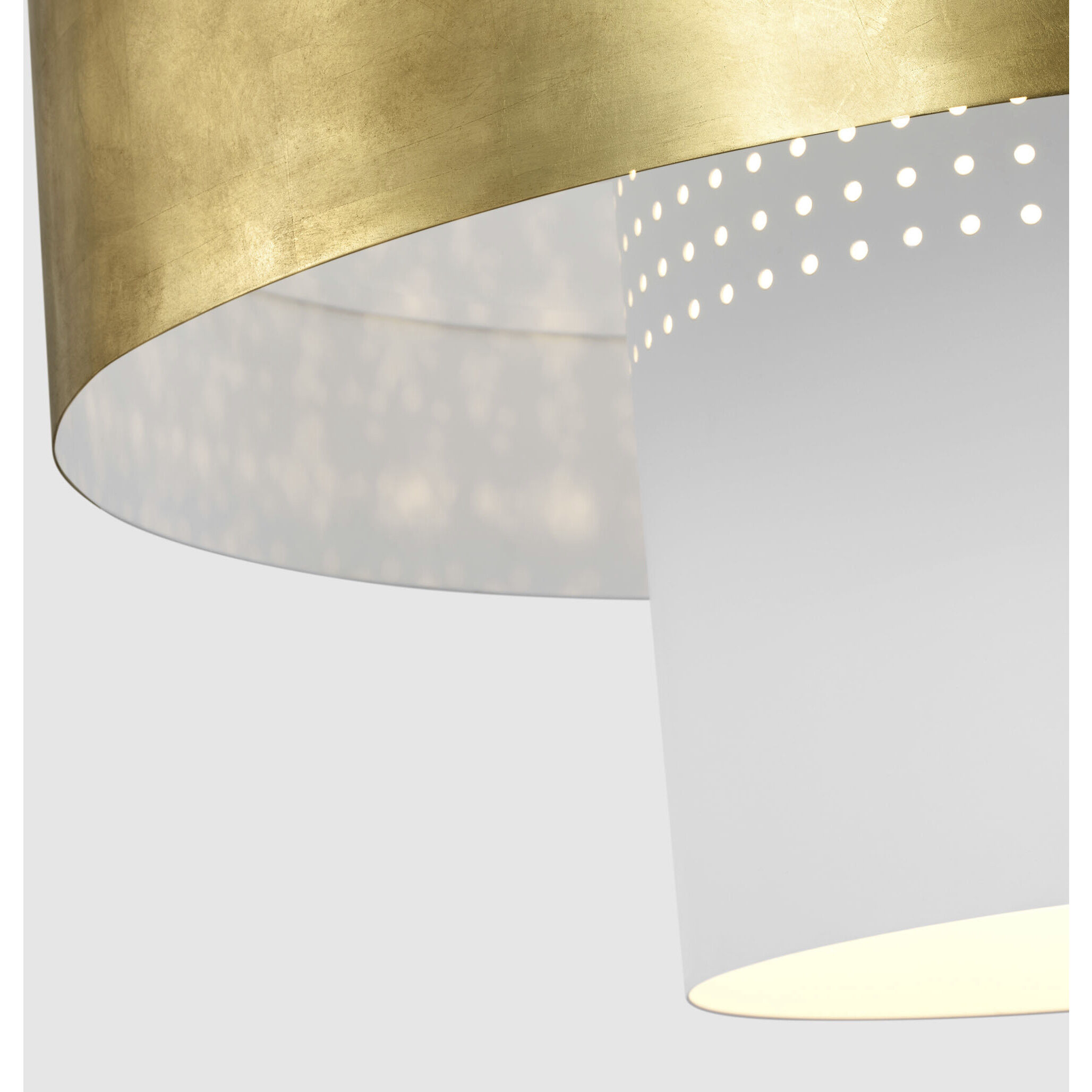 Julie Neill Chalmette LED 37.75 inch Plaster White and Gild Layered Pendant Ceiling Light