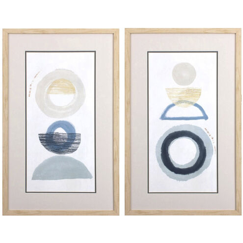 Abstract Blue and Gray Framed Art