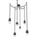 Pebble LED 14.3 inch Matte Black Swag Multi-Pendant Ceiling Light in 3000K LED, Rectangular Chain